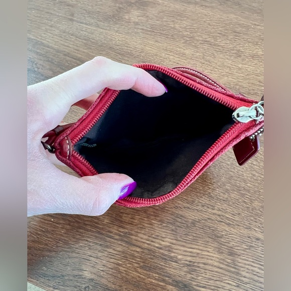 Coach Red Signature Wristlet - Picture 6 of 7